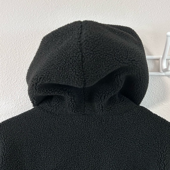 PINK Victoria’s Secret Plush Teddy Hooded Bomber Jacket Black Size XL - Picture 11 of 16